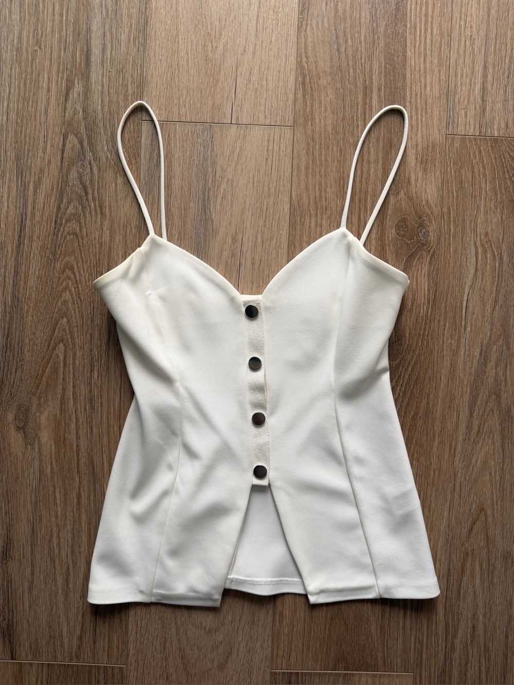 Zara White sleeveless white top with buttons